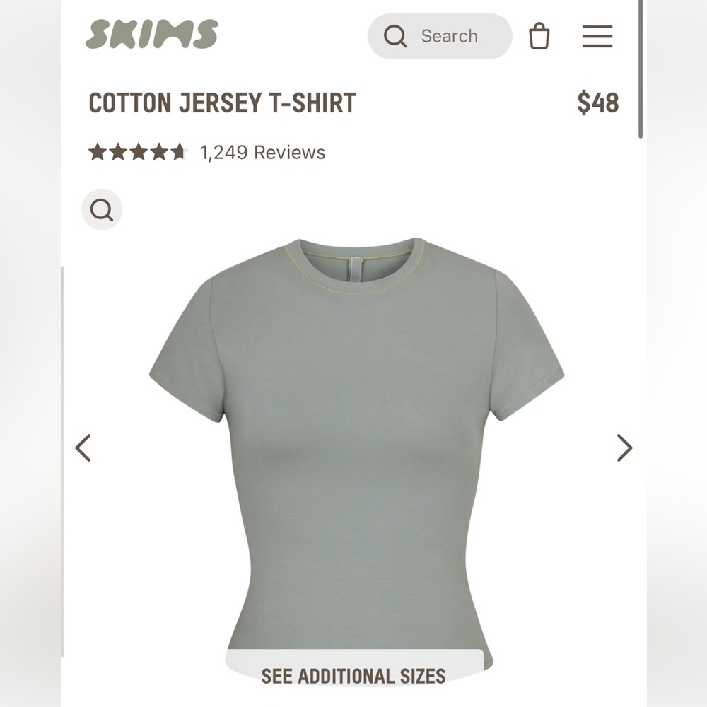 Skims cotton T-shirt (mineral)